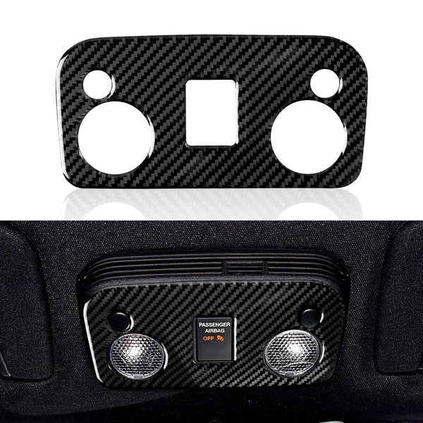 Carbon Fiber Reading Light Frame Sticker Decals Interior Trim Cover For Ford Mustang GT 2015 2016 2017 2018 2019 2020 2021 2022 2023 2024 Accessories