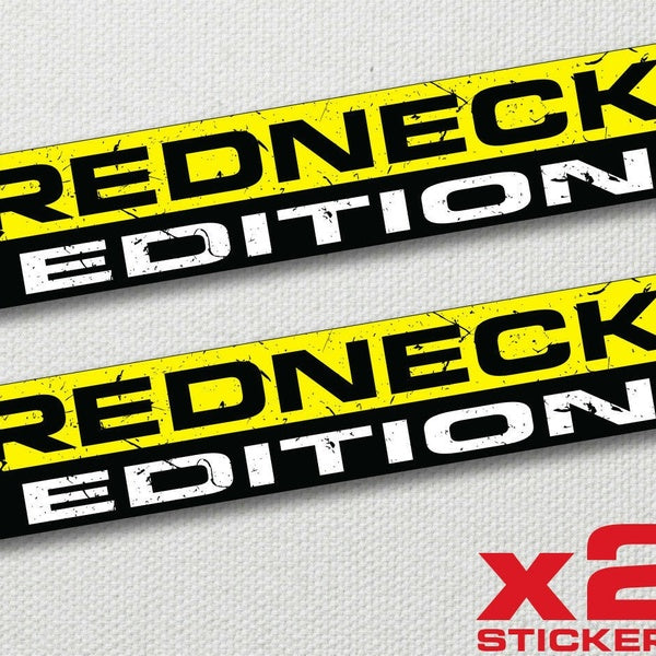 2pcs REDNECK EDITION Funny Bumper Sticker Vinyl Decal Car Truck Window Fit