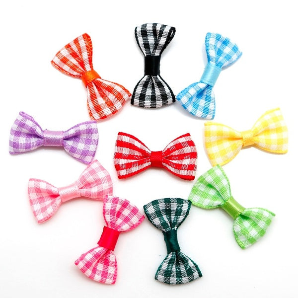 20pcs 3x1.5cm Satin Lattice Ribbon Bow Gift Package Bow Wedding Scrapbooking Embellishment Crafts Hair Accessory Handmade DIY