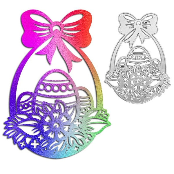 Easter Flower Basket Egg Design Style Metal Cutting Die Stencil for DIY Scrapbooking Album Photo Embossing Paper Card Craft Decor