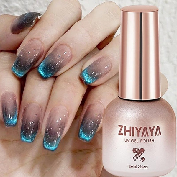 8ml Cat Magnetic Gel Nail Polish Semi Permanent Dynamic Glitter Reflective Nail Gel Soak Off UV Gel Nail Art Varnish Magic Nail Tool