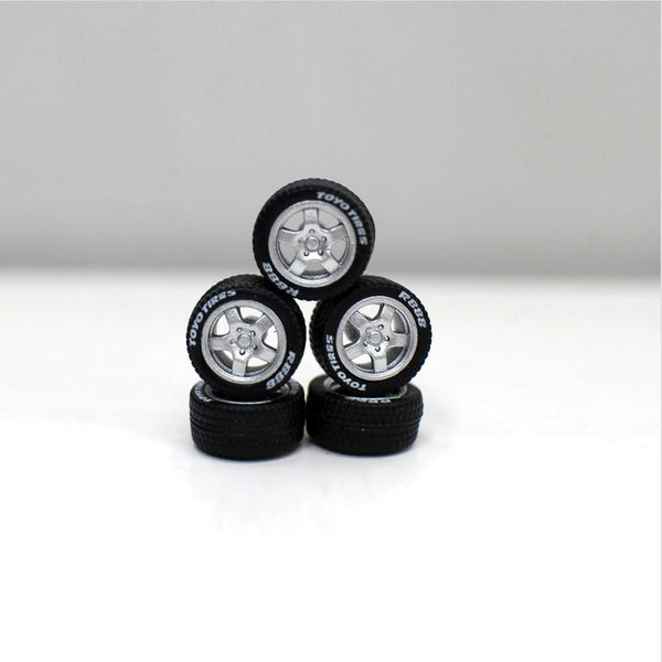 1:64 Model Modified Tire Diecasts Alloy Wheel Tire Rubber Toy Vehicles General Model Car Change Accessories