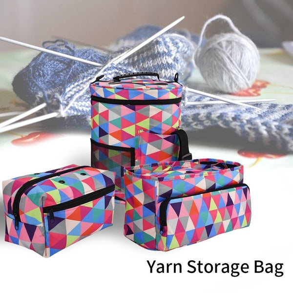 Portable Yarn Storage Bag Organizer with Divider for Crocheting Knitting Organization Portable Yarn Holder Tote DIY Accessories Storage