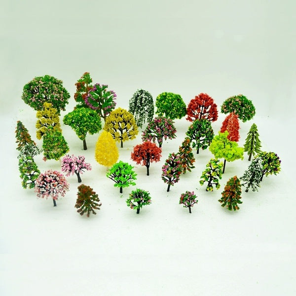 30pcs Models Tree Miniature Plants Tree Fairy Garden Decoration Scenery Model Tree Garden Landscape Decoration