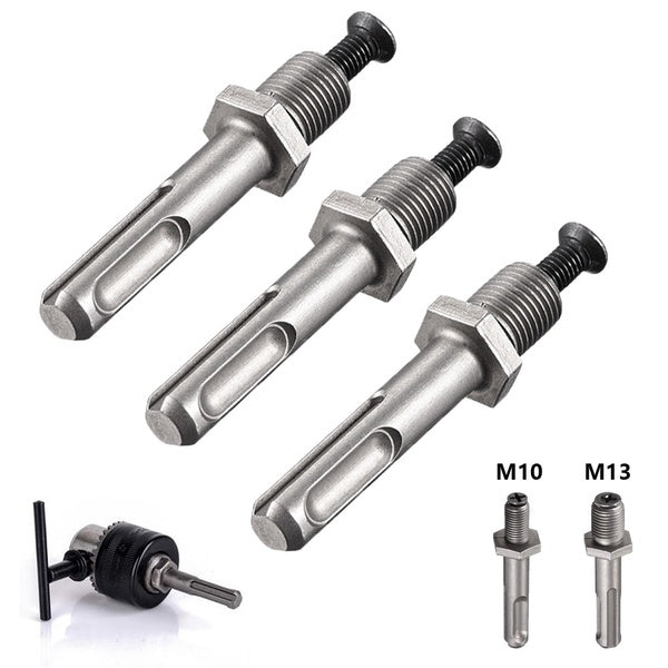3pcs M10-M13 Keyless Drill Chuck Adapter Round Shank for Impact Driver