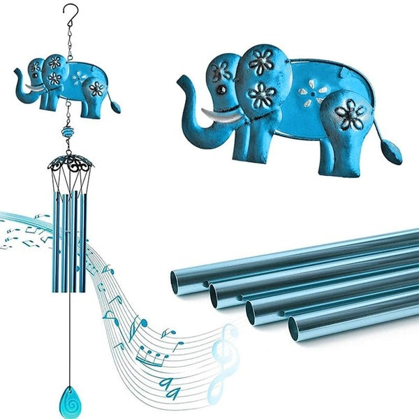 Carillons éoliens en aluminium éléphant de jardin, musique merveilleuse pour le yoga, attrape-vent adapté pour la décoration extérieure, jardin, terr