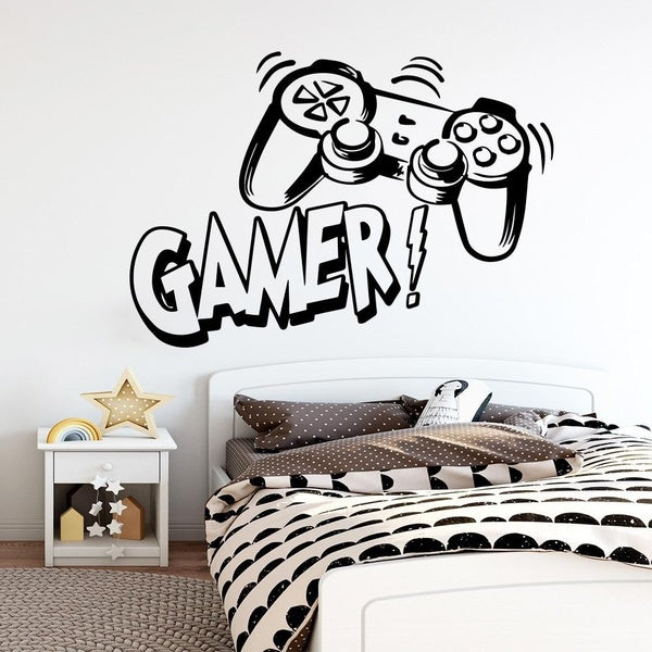 Carved Gamer Vinyl Wall Sticker Game Room For Kids Room Decoration Wall Murals Boys Bedroom Decor Gaming Poster Wallpaper