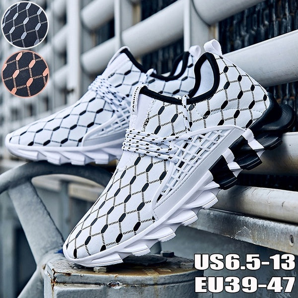 Men's Fashion Blade Sneakers Men Sports Trail Running Shoes Breathable Mesh Casual Shoes Youth Boys Tennis Shoes Athletic Walking Sneakers Size 38-47