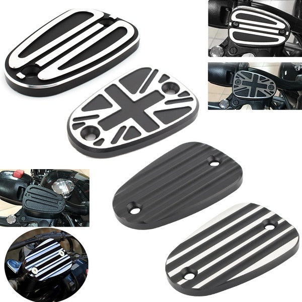 4Styles 1pcs Aluminum Motorcycle Front Master Cylinder Cover Oil Cup Cover Brake Fluid Cover for Bonneville for T100-T120-120 Black For America For S