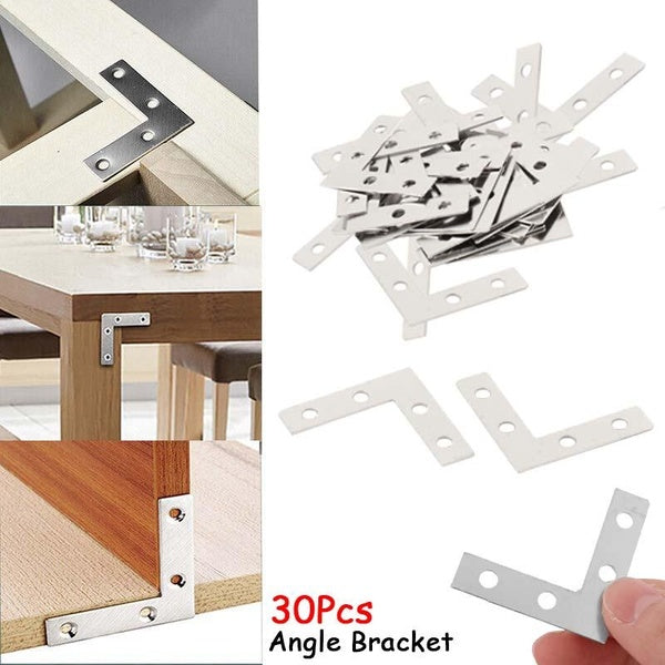 Support de fixation d'angle en forme de L en métal familial plaques de réparation plates 38 x 38mm 30 pièces