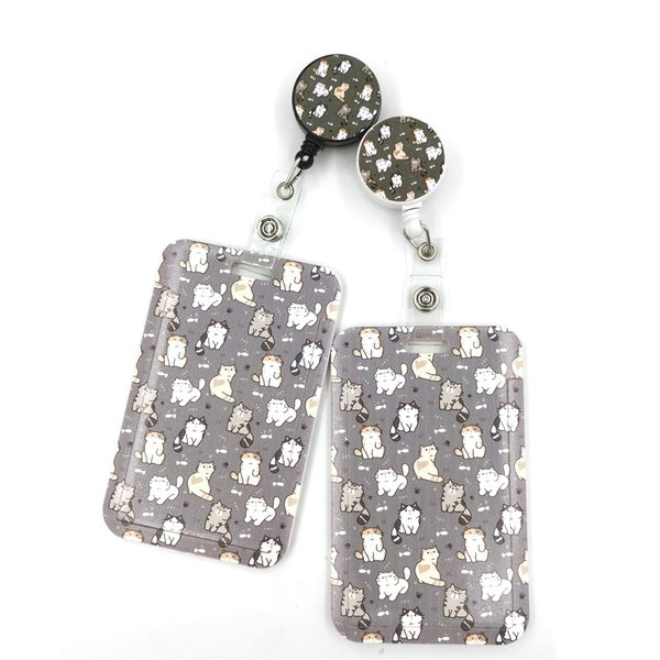 1pc dessin animé chats mignon carte de crédit couverture longe sacs rétractable insigne bobine étudiant infirmière exposition Enfermera nom Clips car