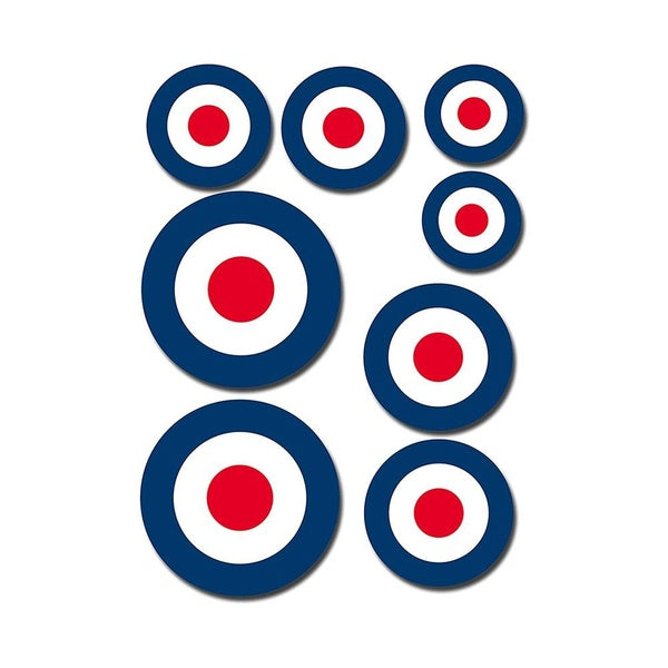 8Pcs RAF Roundel The Who Mod Target Car Truck Vinyl Sticker Decal