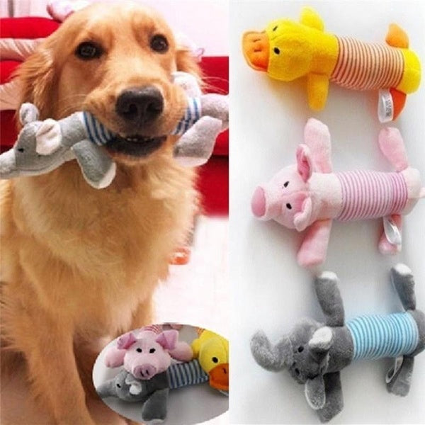 Funny Dog Toy Pet Puppy Plush Squeaker Squeaky Toys Pig Duck Elephant Pet Chew Toys Pet Supplies