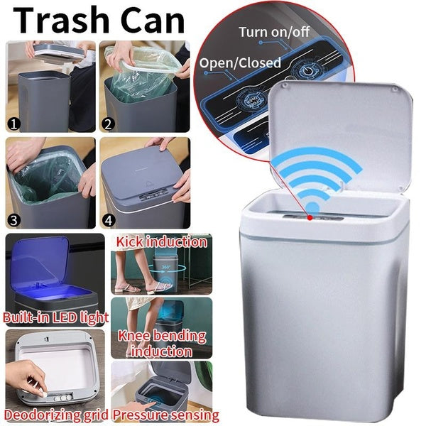 Inductive trash can Home intelligent covered bedroom Living room Toilet Fully automatic creative electric trash can