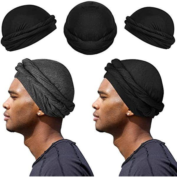 Turban for Men Turban Vintage Twist Head Wraps for Men Stretch Modal and Satin Turban Scarf Tie for Hair