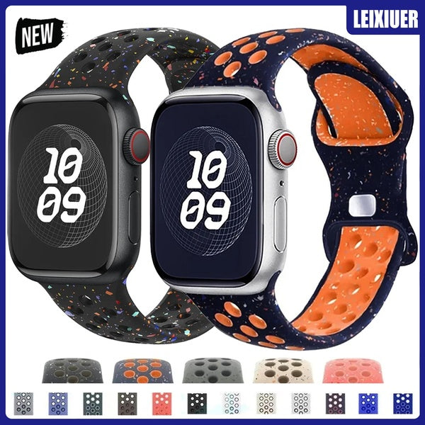 LEIXIUER Band for Smart Watch Ultra 2-Ultra 49mm 9 8 7 41mm 45mm 44mm 40mm 38mm 42mm for Smartwatch Series SE 6 3 4 5 2 1,Silicone Sport Butterfly B