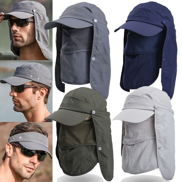 4 In 1 Wearable Quick-dry Face Neck Cover Baseball Cap Fishing Hat UV Protection Bucket Hats Sun UV Protect Visor Caps
