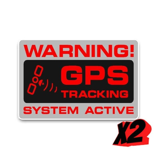 2Pcs 12.2*7.3CM Car Sticker Warning GPS Tracking Police System Active Noticeable Decals PVC