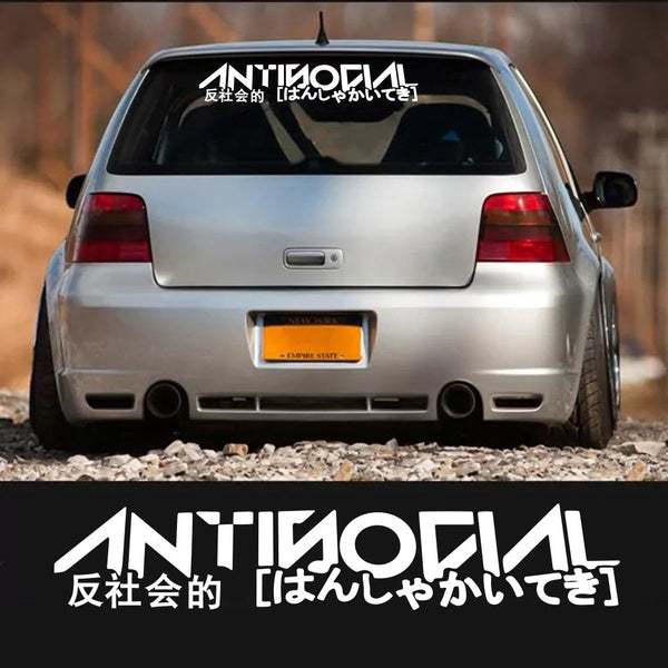Janpanse Antisocial JDM Car Windshield Banner Decal Sticker Window Bumper Vinyl Speedhunter