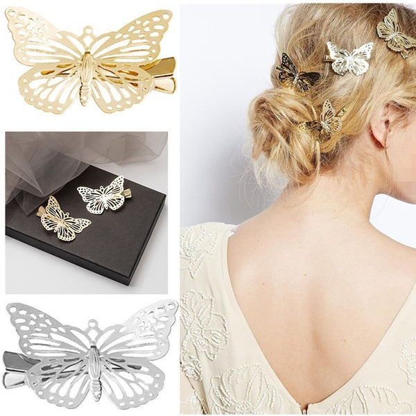 4 Pcs Metal Butterfly Hairpin Side Clip Headdress Hair Decoration Accessories Matron Inn