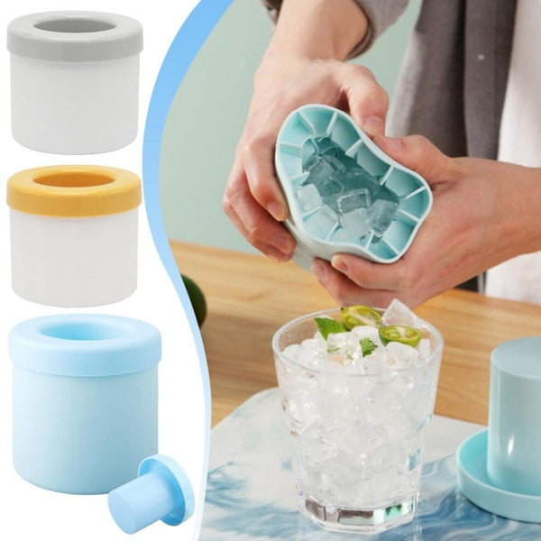 Ice Bucket Cup Mold Ice Cubes Food Grade Quickly Freeze Silicone Ice Maker Creative Design Ice Bucket Whiskey Beer Maker Party Drinking Accessories