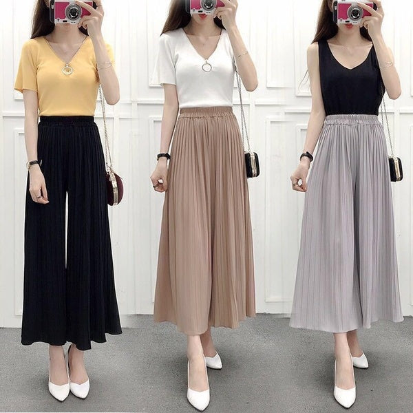 Wide Leg Pants Spring and Summer Models Modal Seven Wide Leg Pants Skirts Loose Large Size Women Home Rejection Pants Trousers