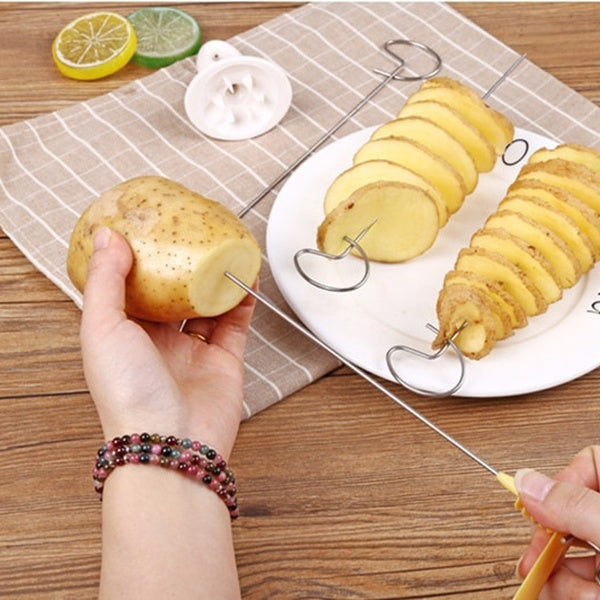 1Set Potato Spiral Cutter Cucumber Slicer Kitchen Accessories Vegetable Spiralizer Spiral Potato Cutter Slicer Gadgets WB 044