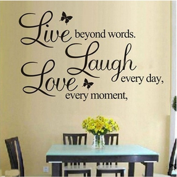 Hot LIVE LAUGH LOVE Wall Quote Stickers 4 Butterflies Vinyl Decal Home Art Wall Stickers