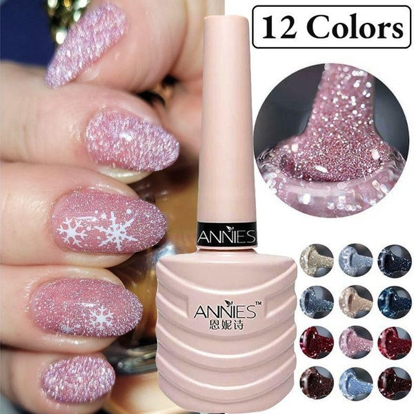 10ml Reflective Glitter Nail Gel Polish Effect Sparkling Soak Off Gel Semi Permanent For Manicure Nail Art UV Nail Gel