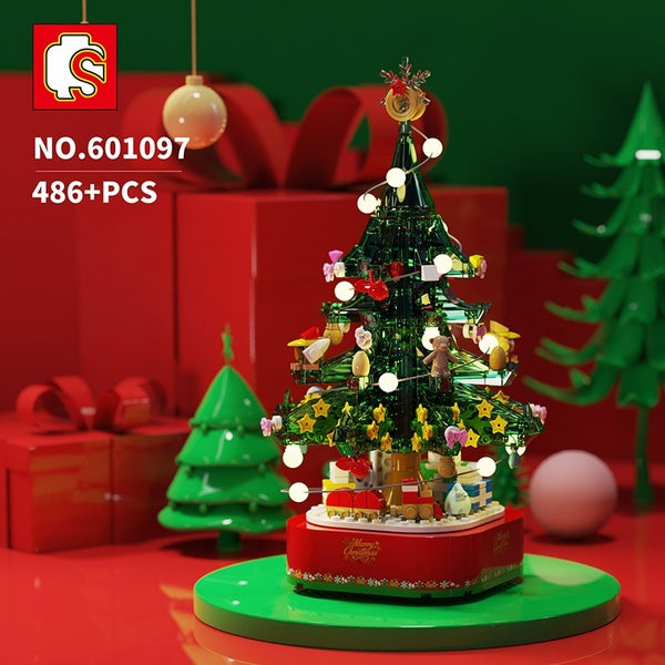 2020 New Ideas Series The Christmas Tree with Music Box Model Building Blocks Set Classic Christmas Gift MOC Toys for Children
