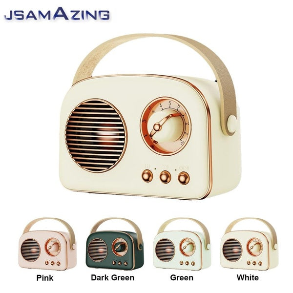 T20 Mini Retro Bluetooth Portable Speaker With FM Radio, Vintage Decor, Small Wireless Stereo Bluetooth Speaker, Loud Volume,U-Disk-TF Card Slot-AUX