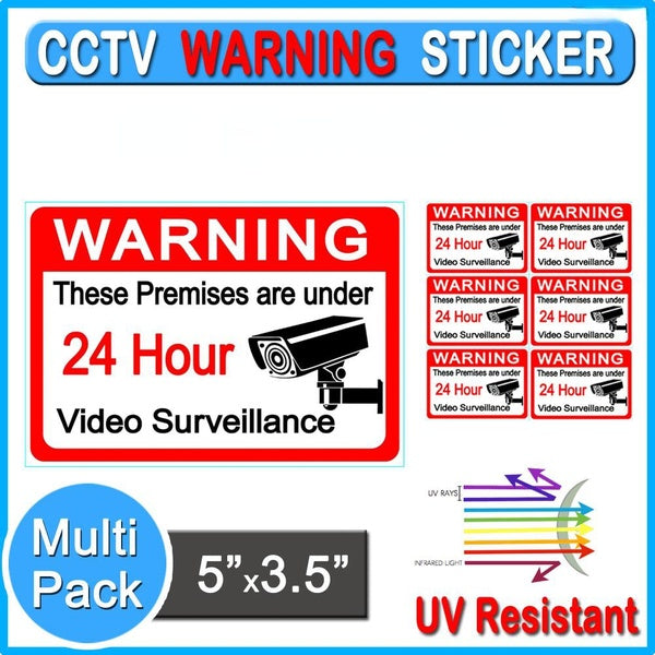 CCTV Camera Video Surveillance Warning Adhesive Sticker Decals Sign