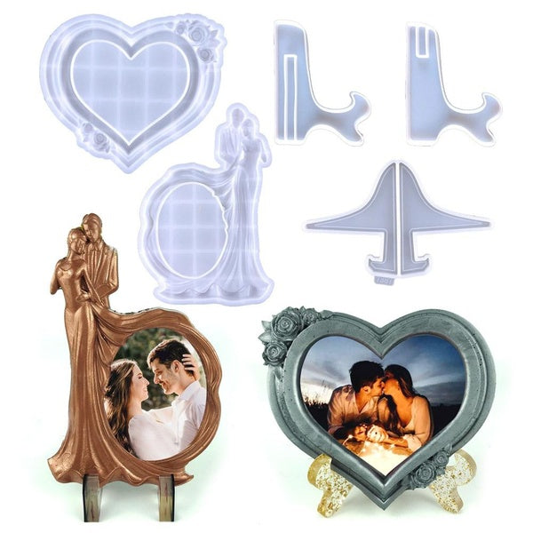 DIY Love Heart Photo Frame Resin Molds Silicone Moulds for Epoxy Resin Handmade Valentine's Day Home Decorations Craft Making Tools