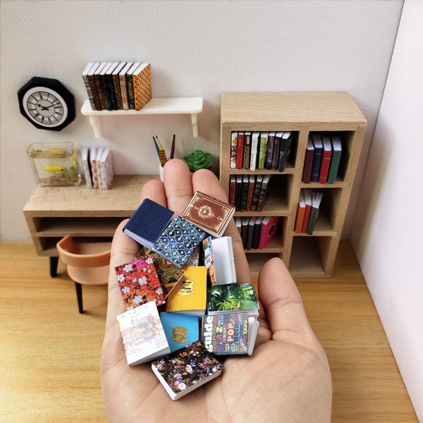 1:12 Dollhouse Mini Books-Novels-Magazines-Notebooks Dollhouse Accessories Study Room Miniatures Collection Toy
