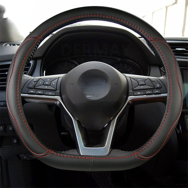 D Shape Steering Wheel Cover PU Leather For Nissan Qashqai Rogue Rogue Sport 2016 2017 2018 2019 2020 X-Trail T32 2017-2020 2021 Car Styling Accessor