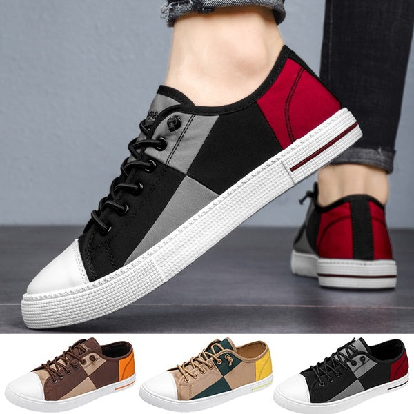 Mode Vintage toile chaussures à lacets chaussures plates Style'sépia baskets pour hommes couleur correspondant chaussures de planche à roulettes