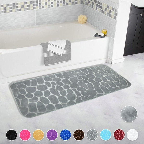 Cobblestone Embossed Bathroom Bath Mat Non-slip Carpets In Wash Basin Bathtub Side Floor Rug Shower Room Doormat