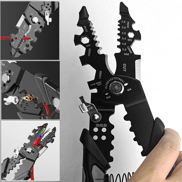 25 in 1 Multifunctional Wire Stripper Crimper Cable Cutter Pliers Electrical Stripping Crimping Plier Cable Cutter Repairing Scissors Hand Tool 1-2pc