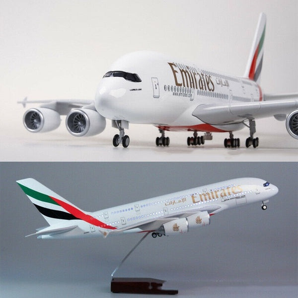 Collection Model 1-160 Scale 45Cm Aircraft Modle with Led Light A380 Passenger Airplane Modle Kids Toy Gift