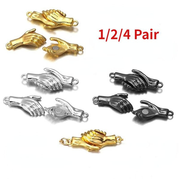 1-2-4 Pair Couple Buckle Bracelet Clasp Palm Magnetic Clasp Bracelet Clasp Hook Connector for DIY Jewelry Making Accessories Matron Inn