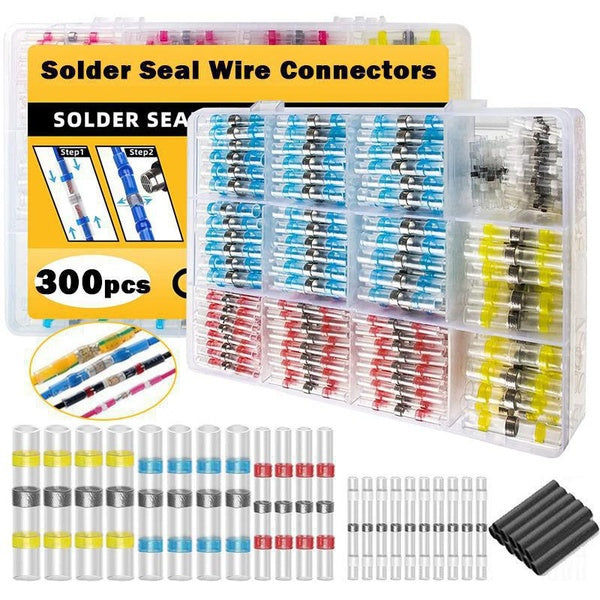 Solder Seal Wire Connectors-Marine Grade Heat Shrink Wire Connectors-Heat Shrink Butt Connectors-Butt Splice Wire Connectors for Stereo,Electrical wi