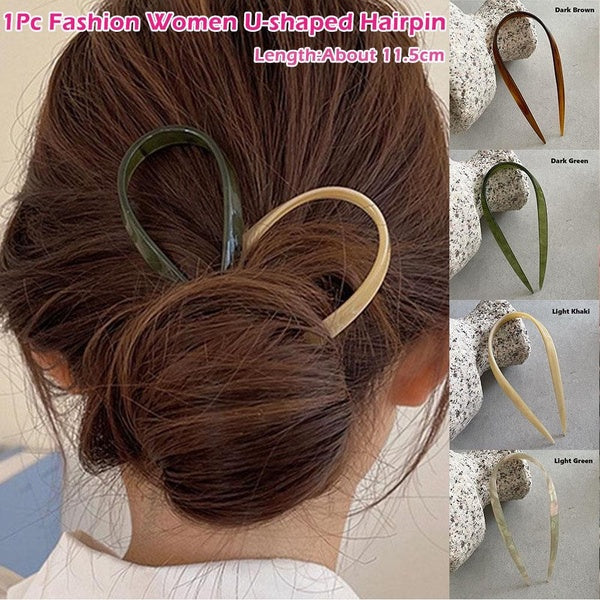 1 Pc Women Fashion U-shaped Hairpin Simple Style Design Ponytail Hairclip Stick Hair Accessories Matron Inn