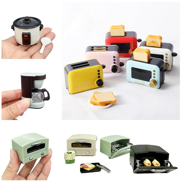 1:12 Dollhouse Kitchen Appliances Min Toaster-Rice Cooker-Coffee Machine-Oven-Juicer Dolls House Miniatures Scene Kids Toy