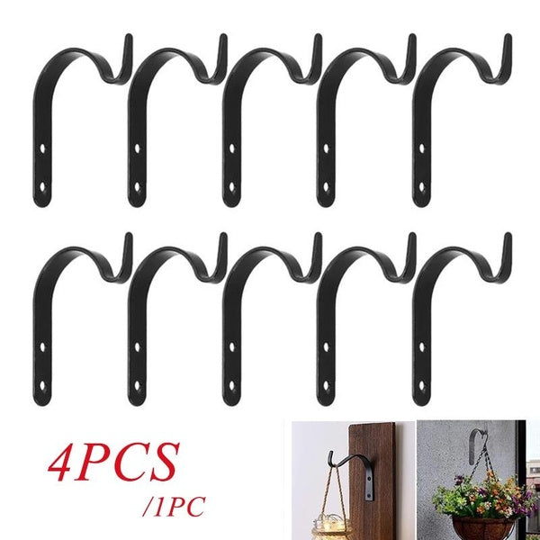 Clothes Hat Hook Bathroom Hook Flower Pot Support Iron Planter Hook Stand Balcony Decoration for Flowers Durable Flowerpot Plant Hanger Bracket