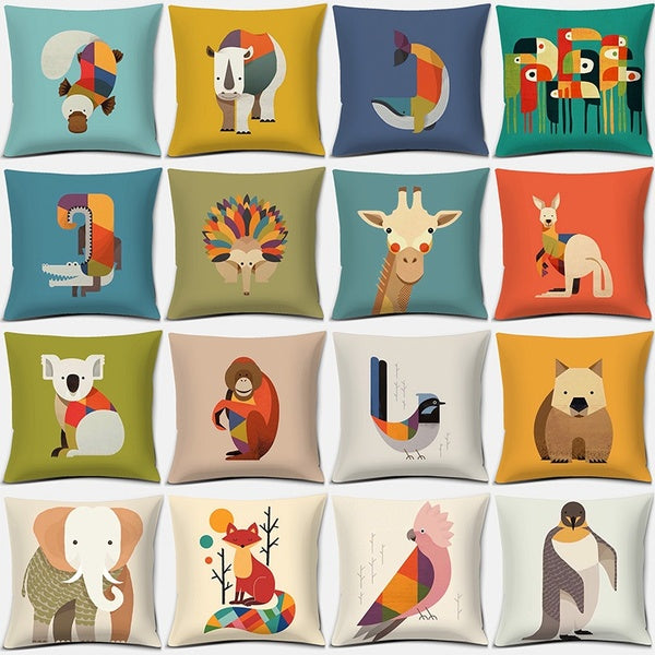 Abstract animal pattern throw pillows Series Pillow Gift Home Office Decoration Pillow Bedroom Sofa Car Cushion Cover (45cm * 45cm)