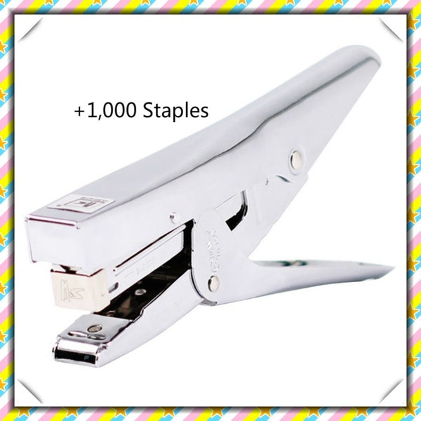 Durable Metal Heavy Duty Paper Plier Stapler with 1000 Staples Desktop Stationery Office Supplies