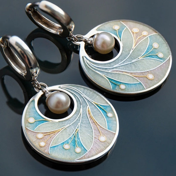 Boucles d'oreilles pendantes avec perles d'eau douce pour femmes