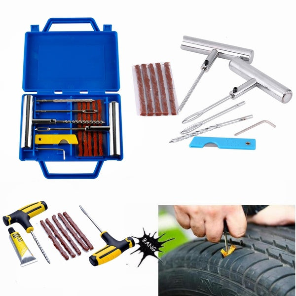 8pcs-11pcs Car Motorcycle Bike Emergency Heavy Duty Tubeless Tire Puncture Repair Kit Plug Set Car Tyre Repair Kit Tubless Tyre Repair