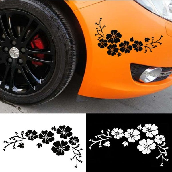 25cm*13.2cm Flower Blossom Decoration Sticker Bumper Door Window Vinyl Car Decals
