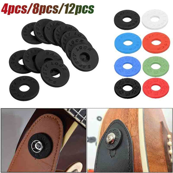 4-8-12 Pcs Guitar Strap Locks Block Rubber Washer For Guitar Strap Button Guitar Accessories